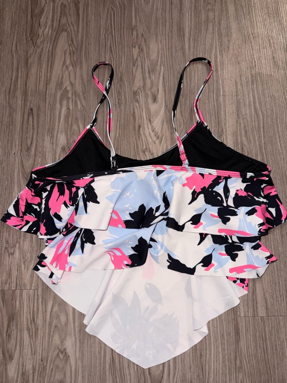 Floral Swim Camisole in White, Pink & Black - Picture 3 of 3